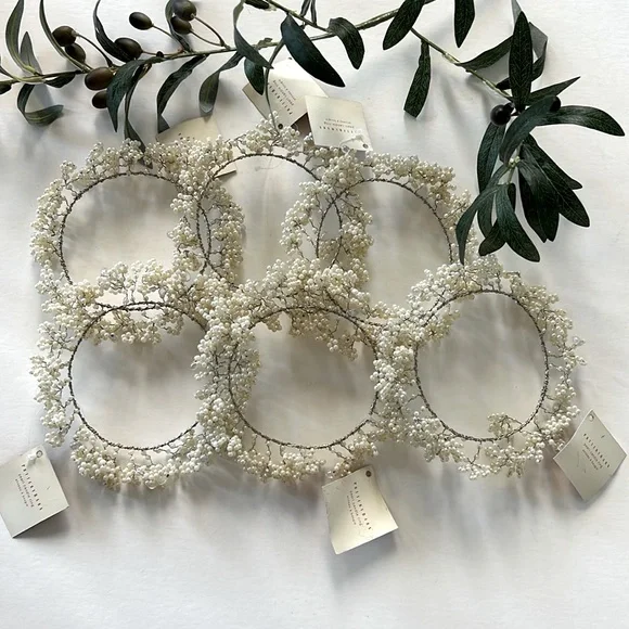 Pottery Barn Set of 3 Pearl Candle Rings - Picture 1 of 4